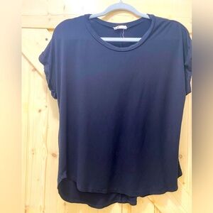 🥰🙌Rebel Society Black Scoop Neck Cuffed Short Sleeve Blouse